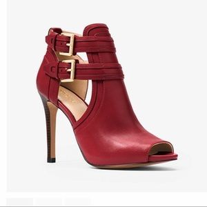 Michael Kors Blaze Leather Open Toe Bootie